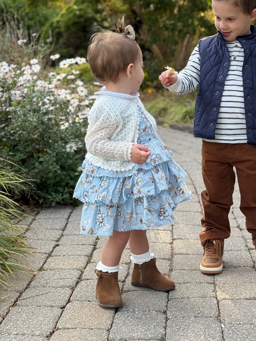 Janie and Jack Floral Dress Boots 4 Piece Set